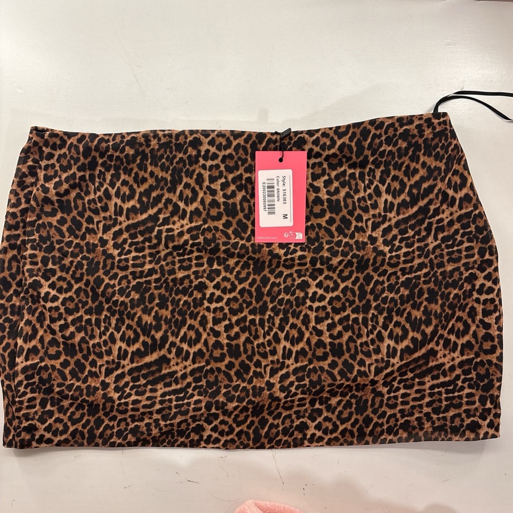 Edikted Leopard Print Mini Skirt - Brown & Black